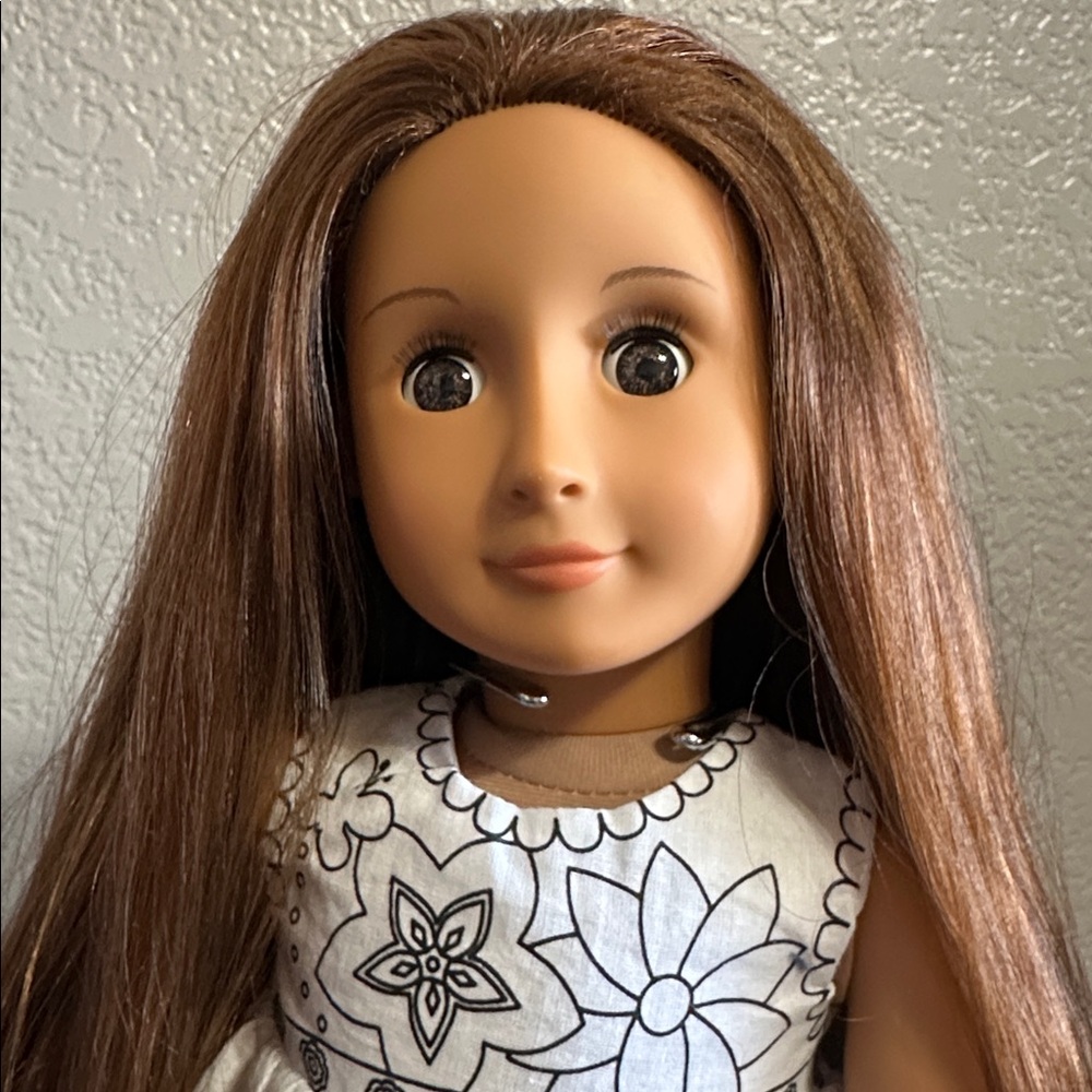 Our Generation 18” Doll in Do it Yourself Coloring Dress